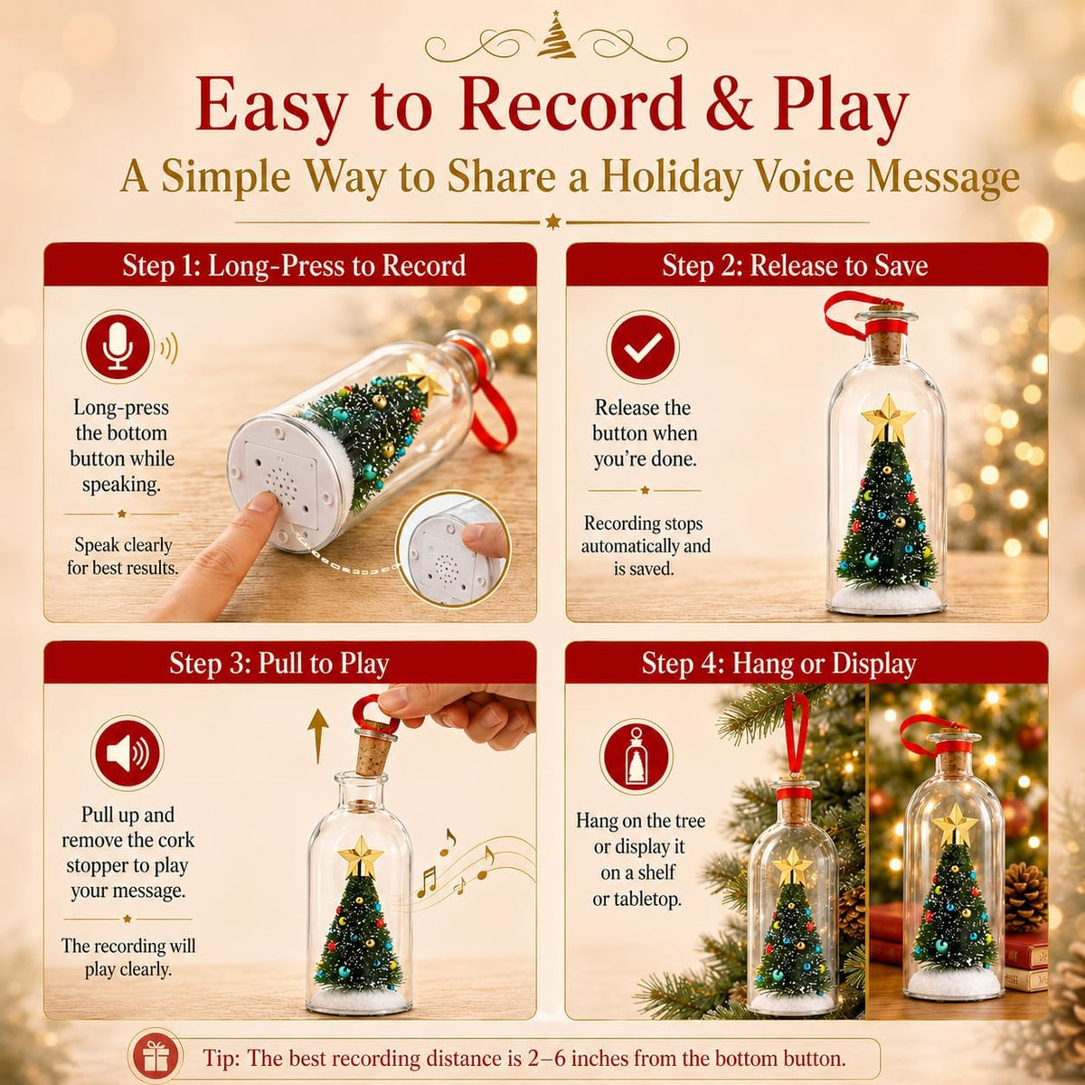 Voice of Christmas Recordable Tree Bottle